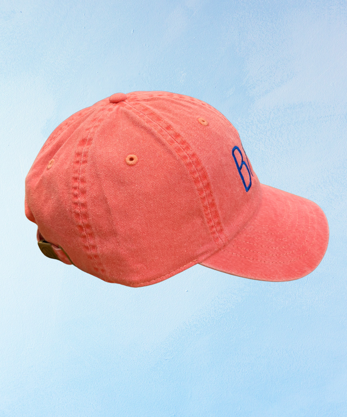 baa hat - coral & royal blue