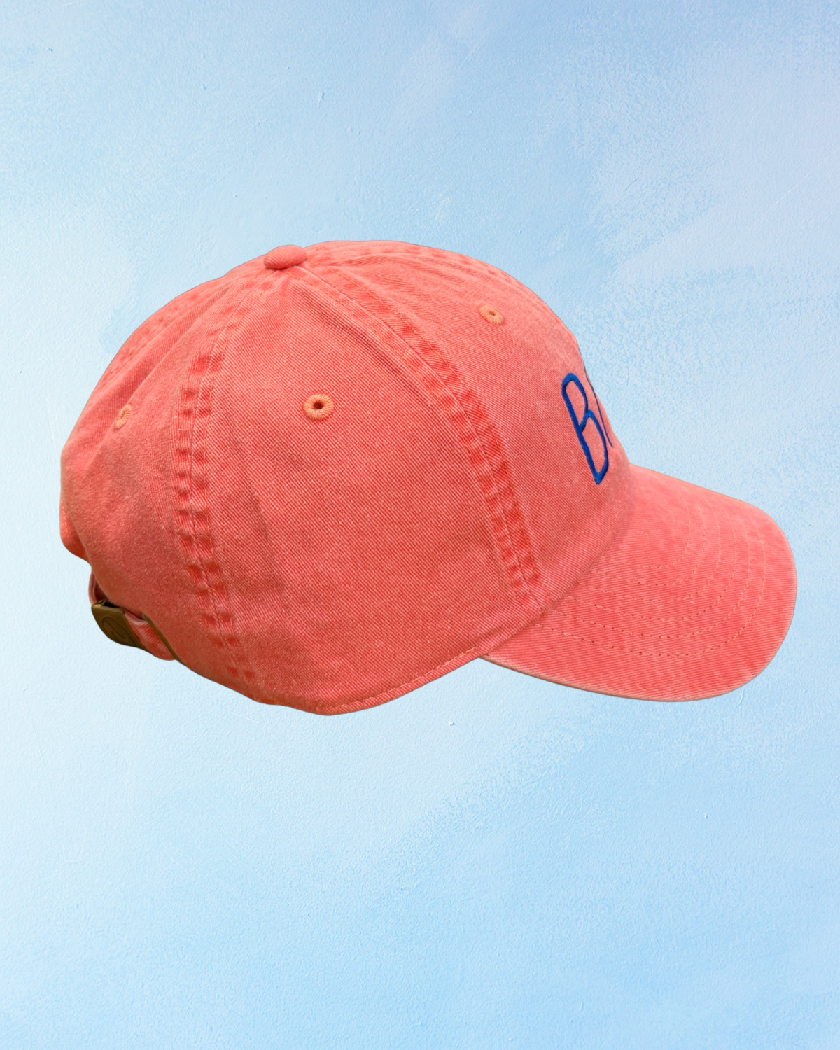 baa hat - coral & royal blue