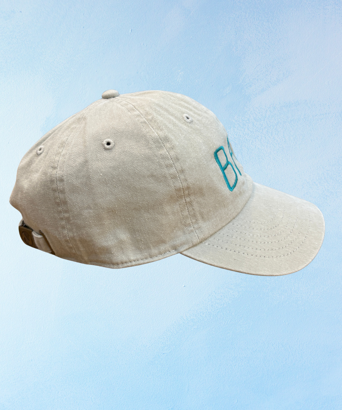 baa hat - stone & aqua