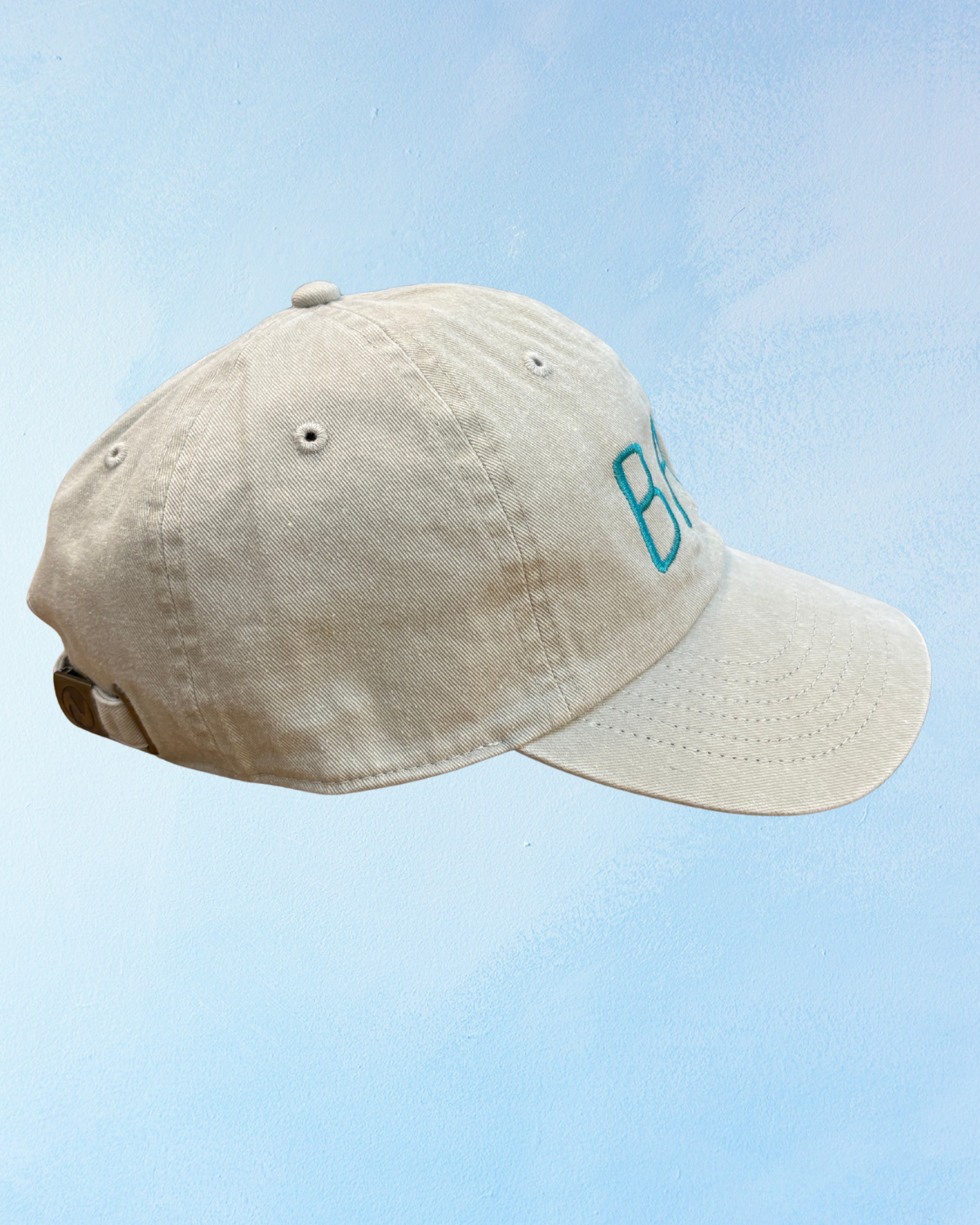 baa hat - stone & aqua