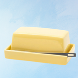 ceramic - butter dish: banana