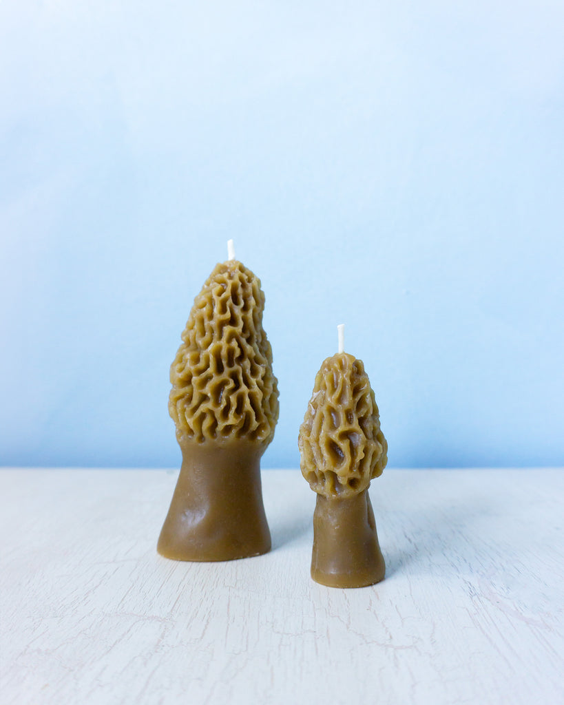 candles - morel mushroom (set of 2)