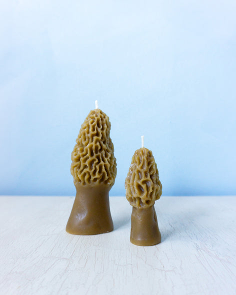 candles - morel mushroom (set of 2)