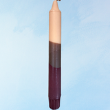 candle - taper - beige & burgundy
