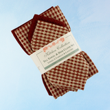 tea towel and dish cloth set - berry burgundy