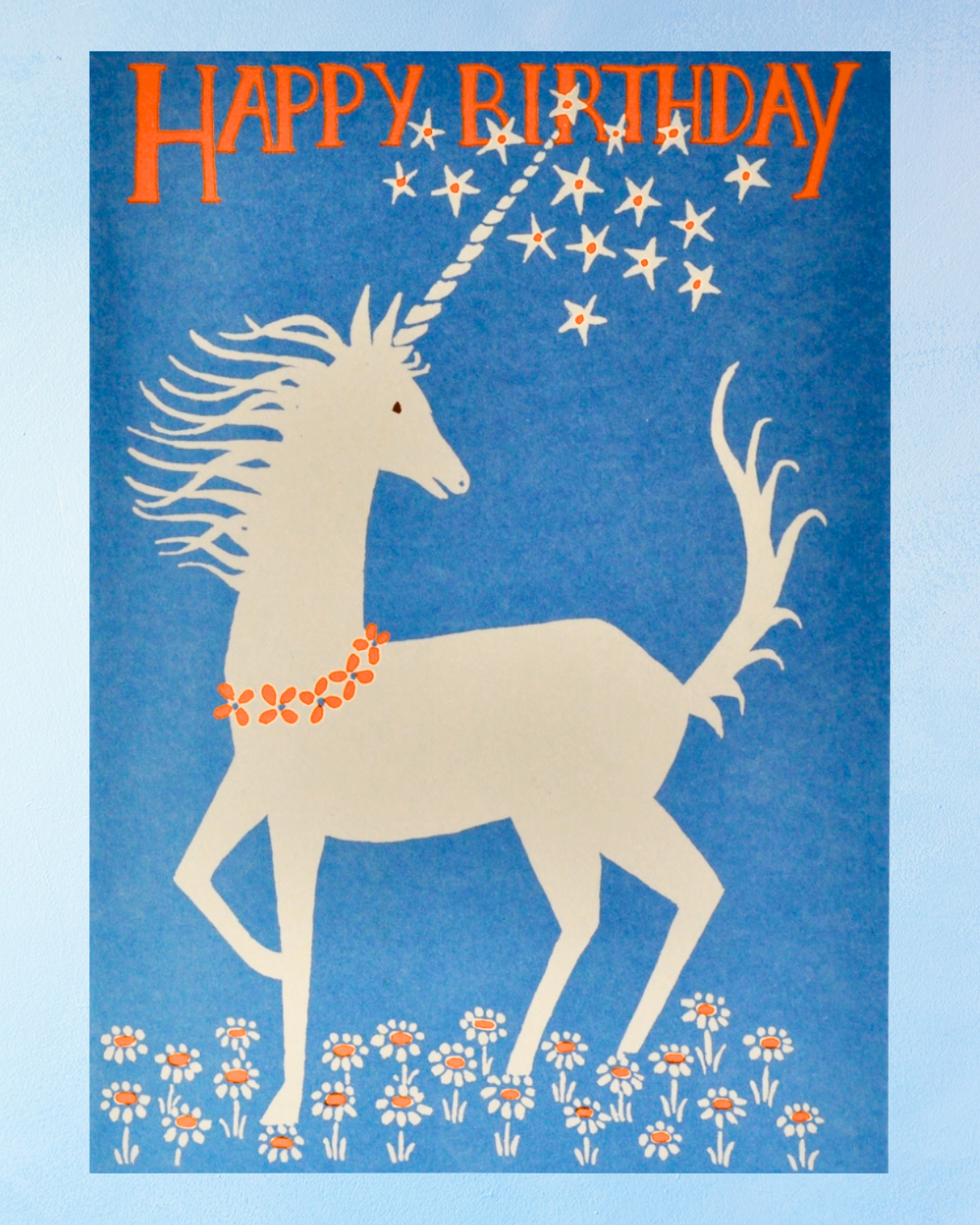 greeting card - very big birthday unicorn