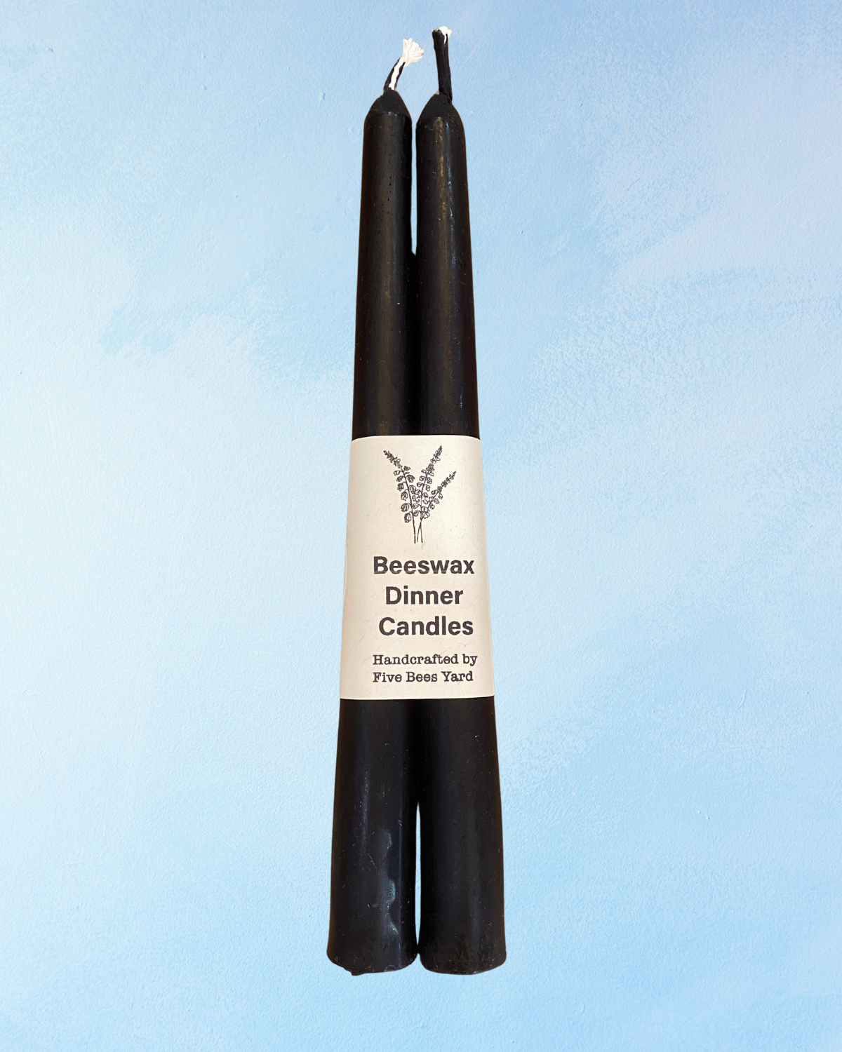 candle - natural dye beeswax tapers - black (set of two)