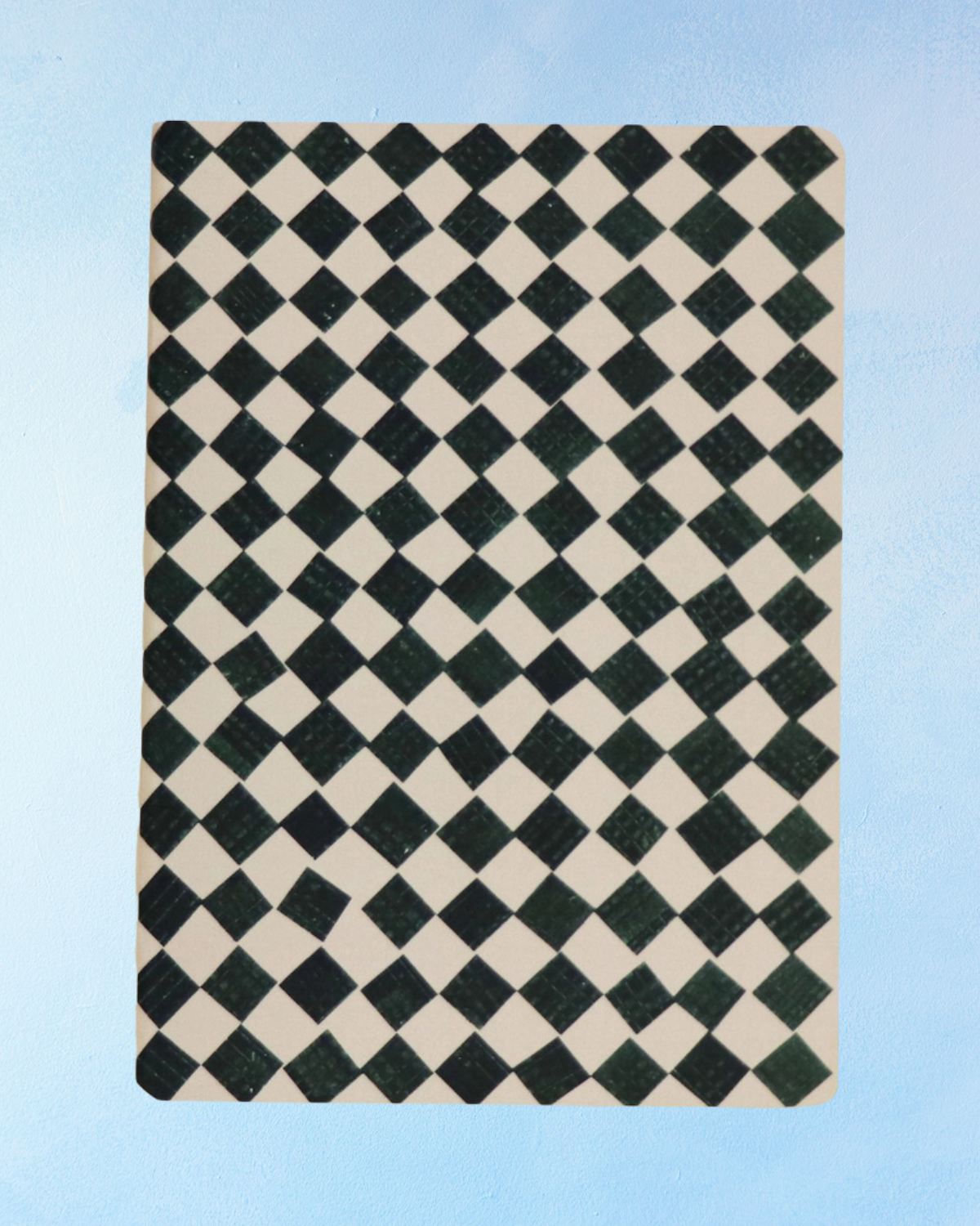 notebook - black & white chequered