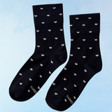 calcetines - zapatillas - café con leche y corazones rojos