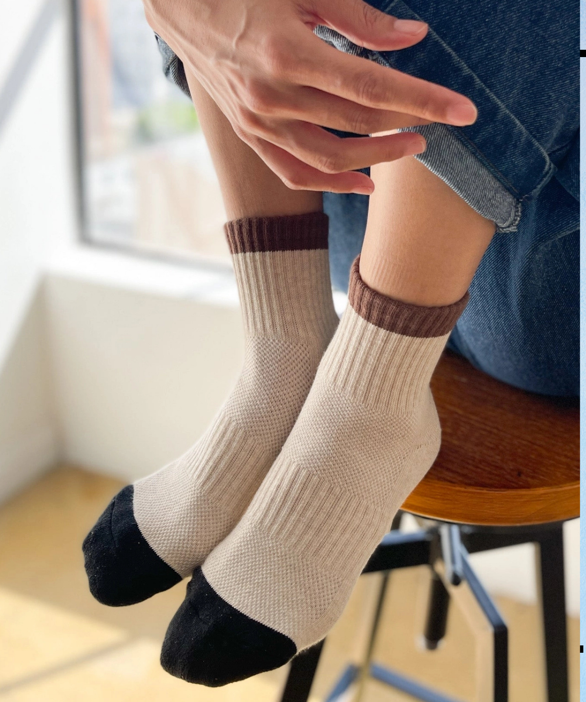 chaussettes - copine - color block rose/vert