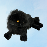 stuffed toy - black persian cat: laying