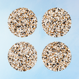 coasters - black & white speckled cork (set of 4)