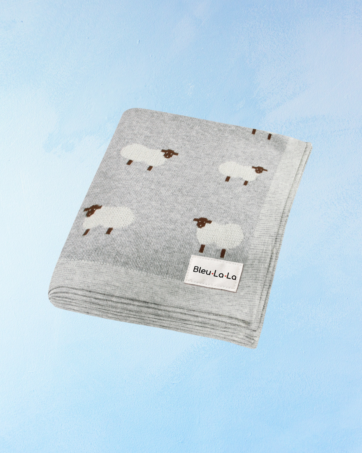 baby blanket - cotton sheep - grey