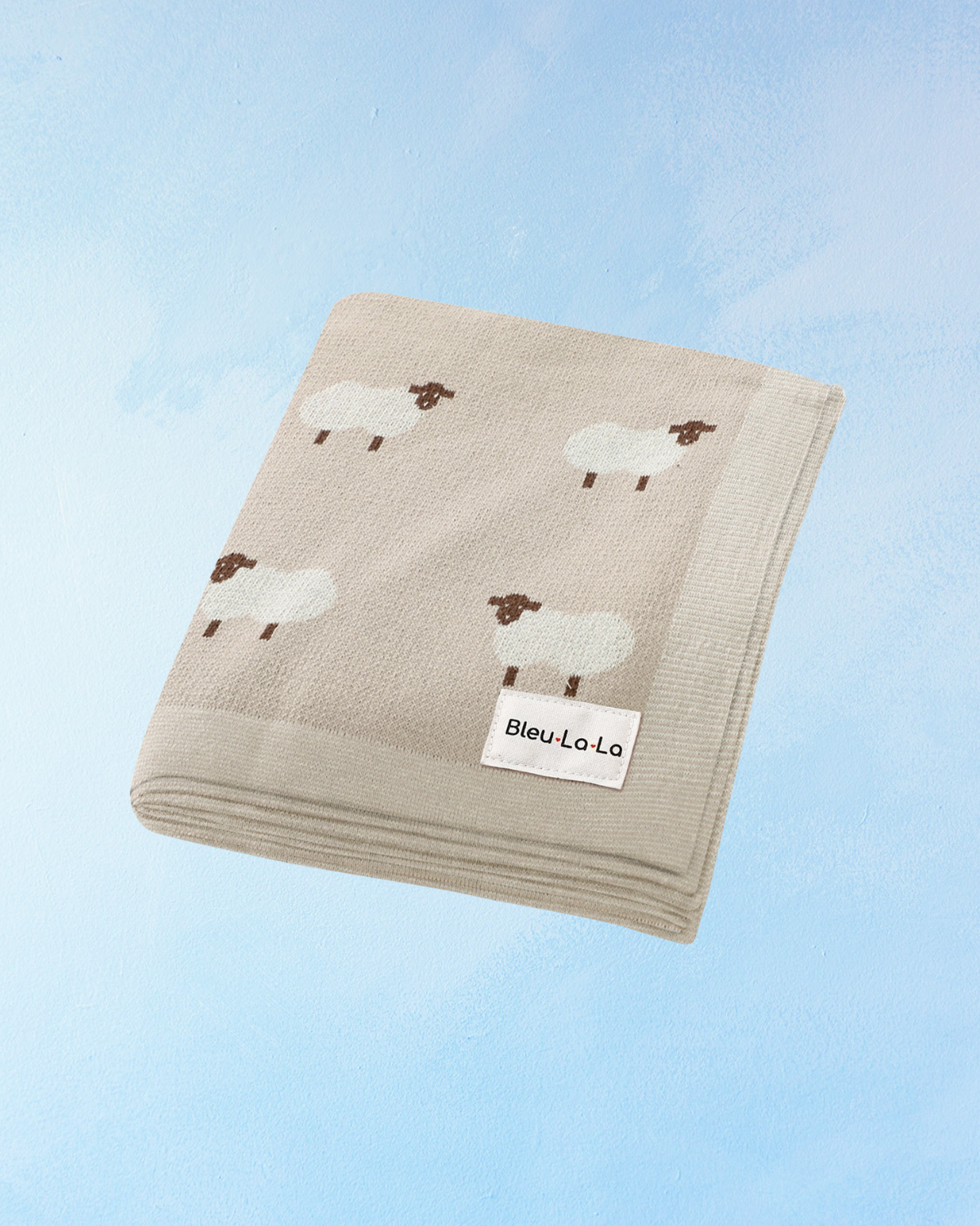 baby blanket - cotton sheep - taupe