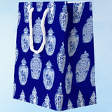 large gift bag - blue ginger jar