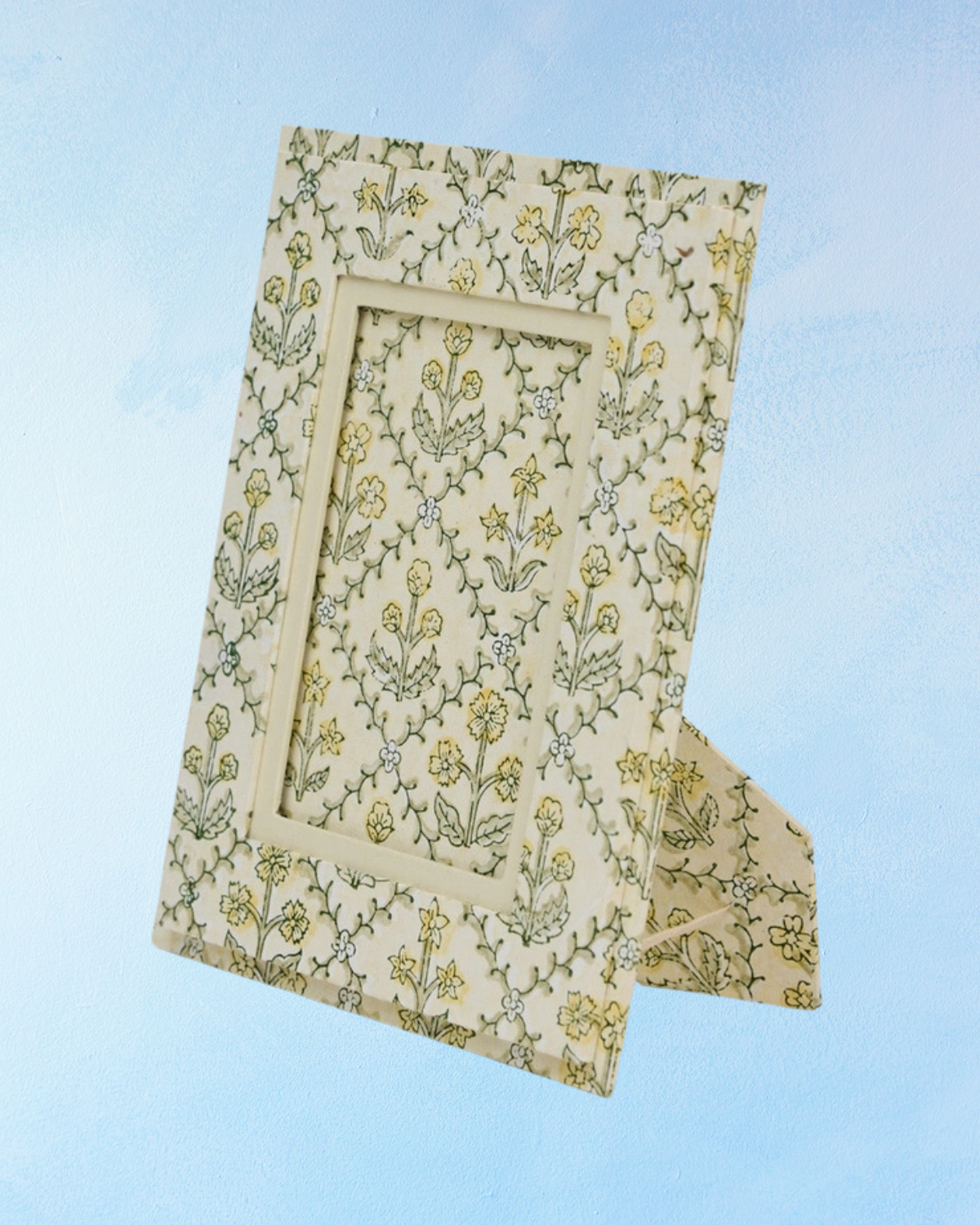 picture frame - floral lattice buttercream (4x6)