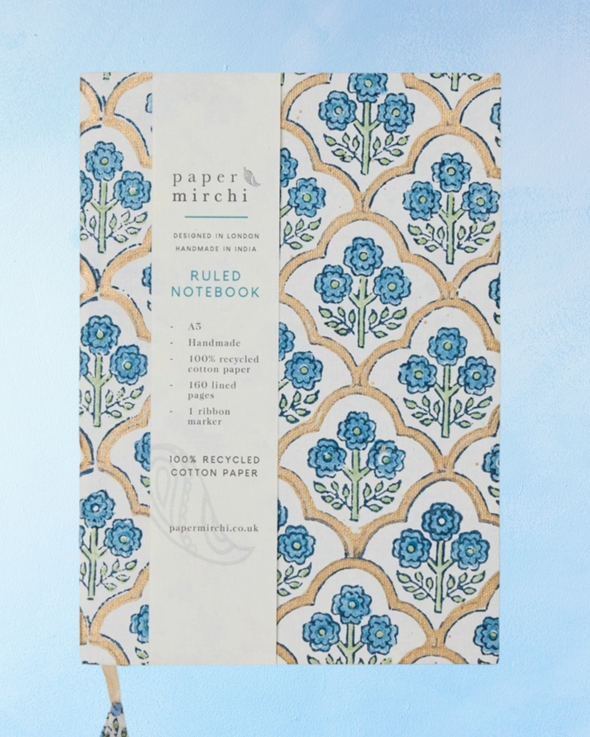 notebook - trellis indigo