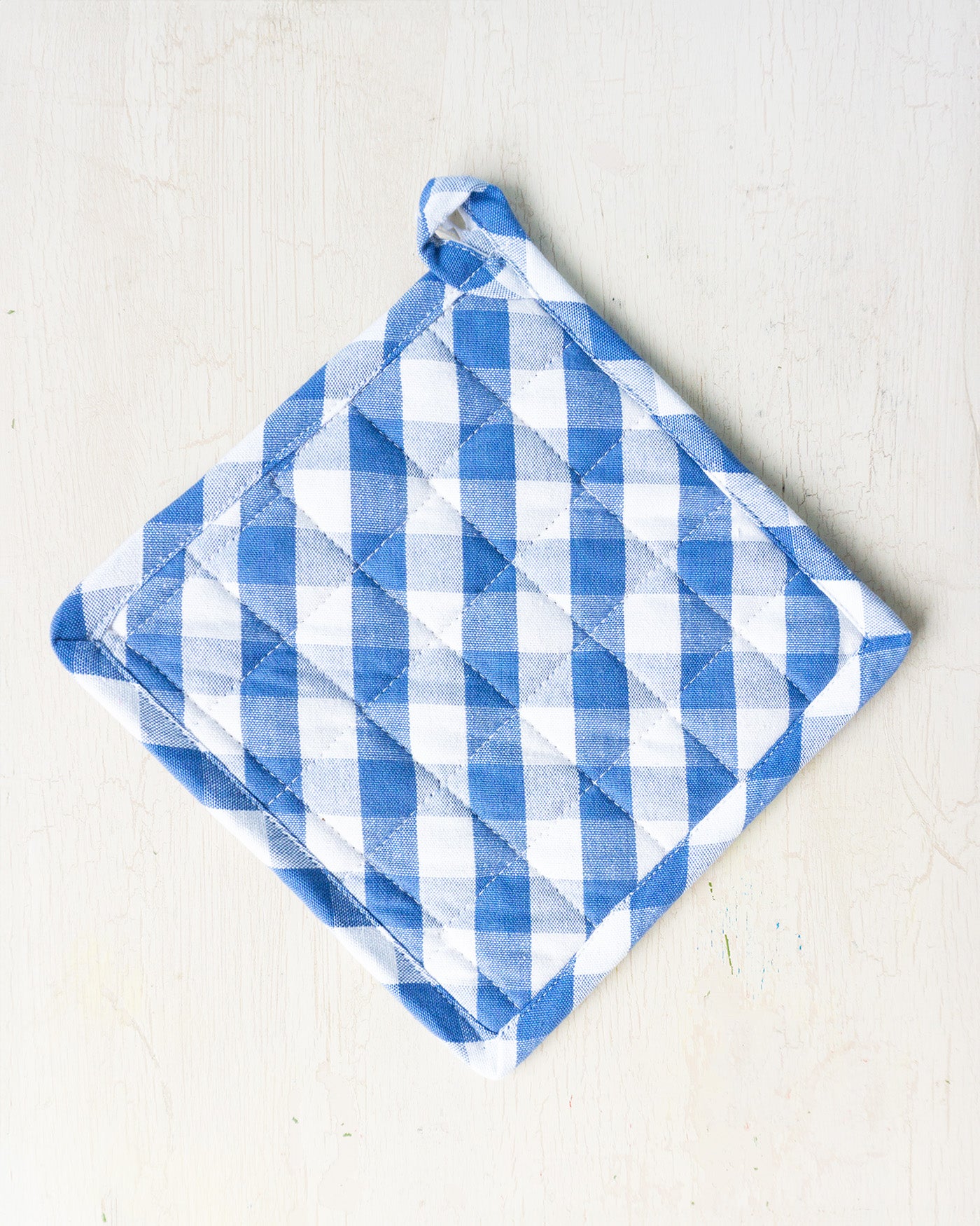 potholder - blue square