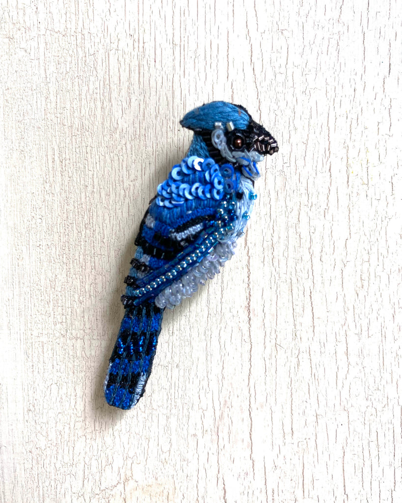 brooch - blue jay