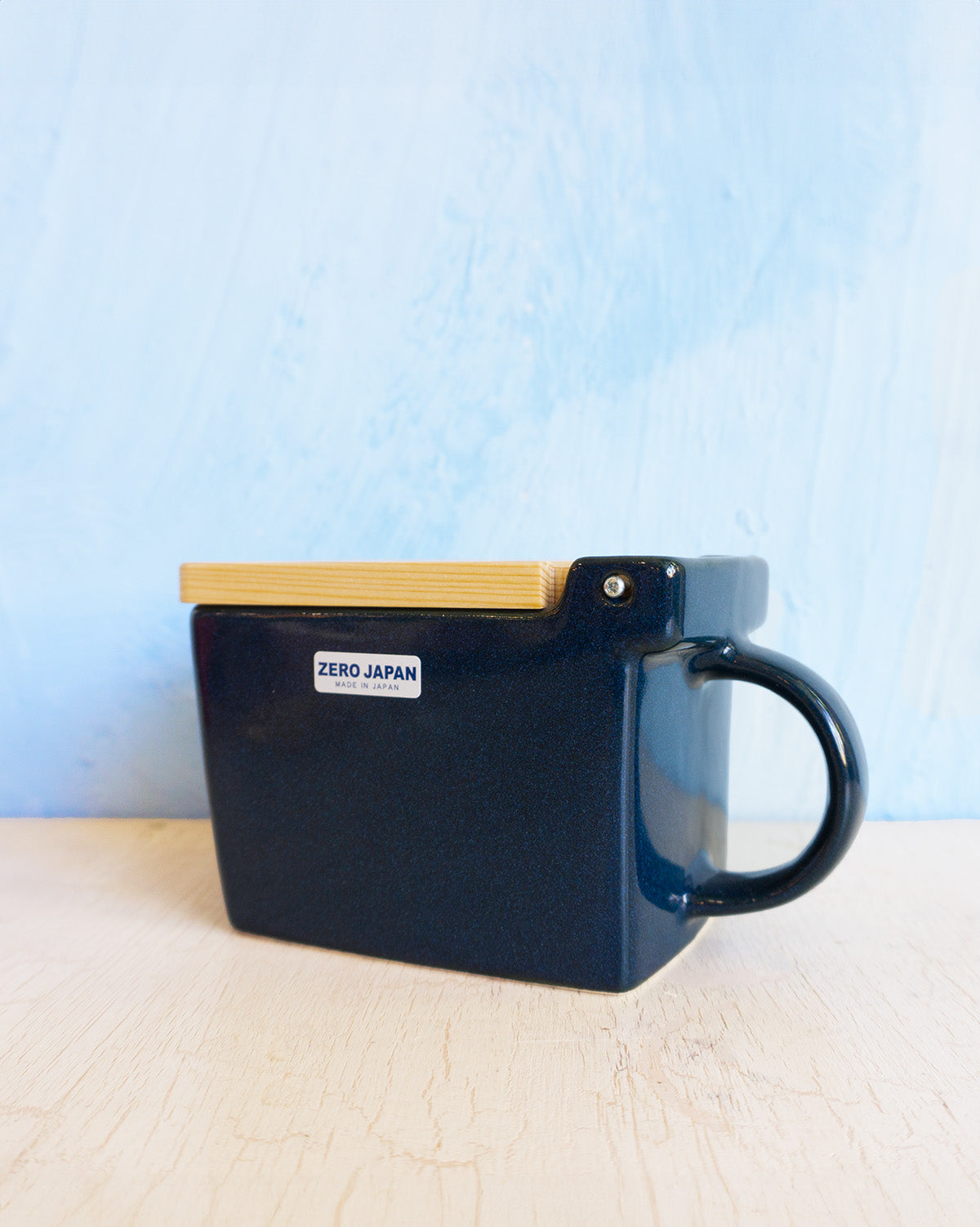 ceramic salt cellar - blue jean