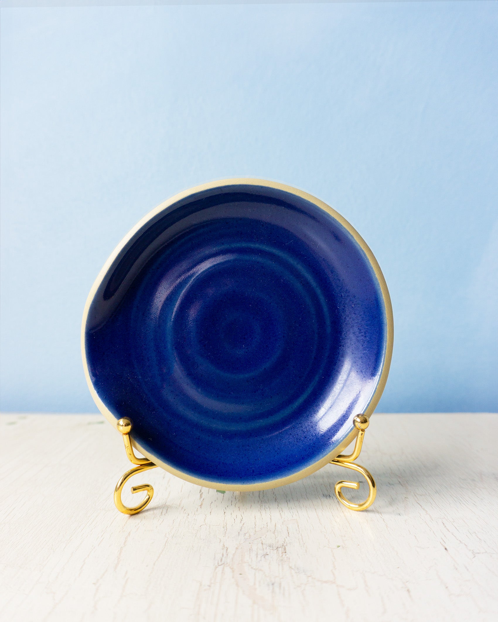 stoneware spoon rest - blue