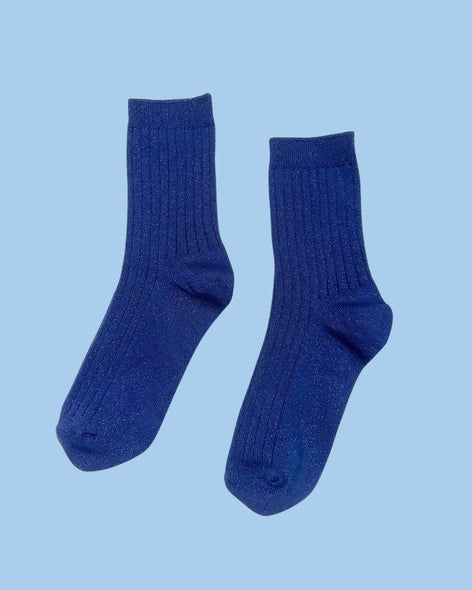 socks - her modal lurex - sapphire glitter