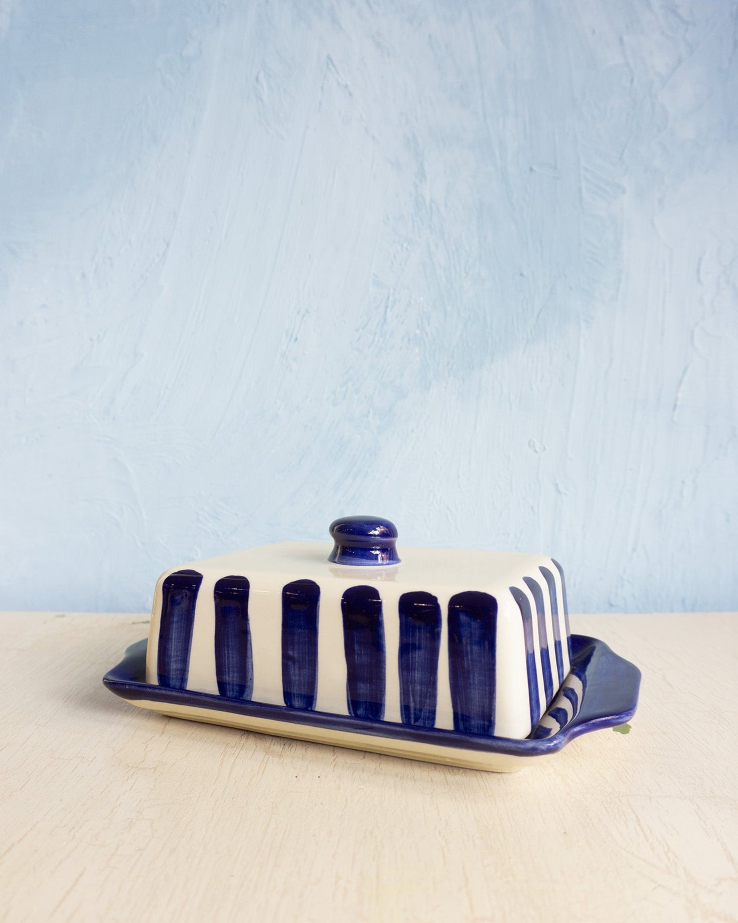 ceramic butter dish - costa azul