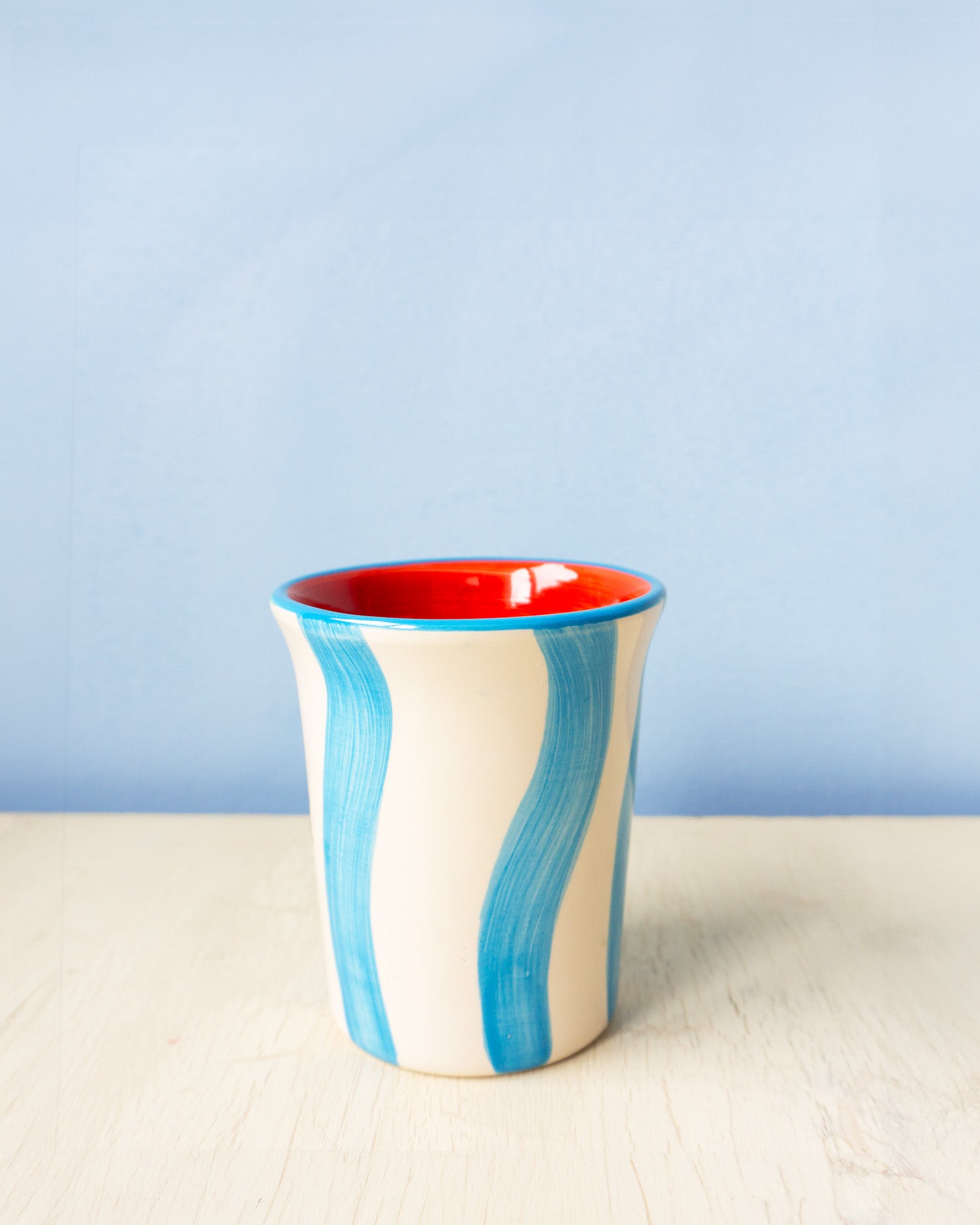 ceramic tumbler - blue and white