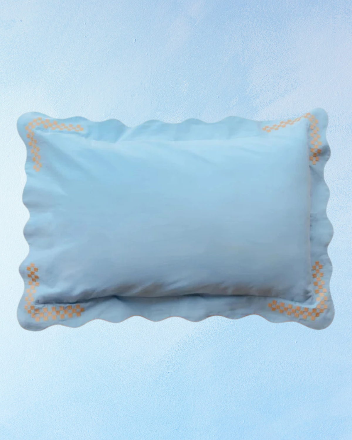 bedding - pillowcases: blue cotton linen