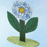 greeting card - stand-up blue flower