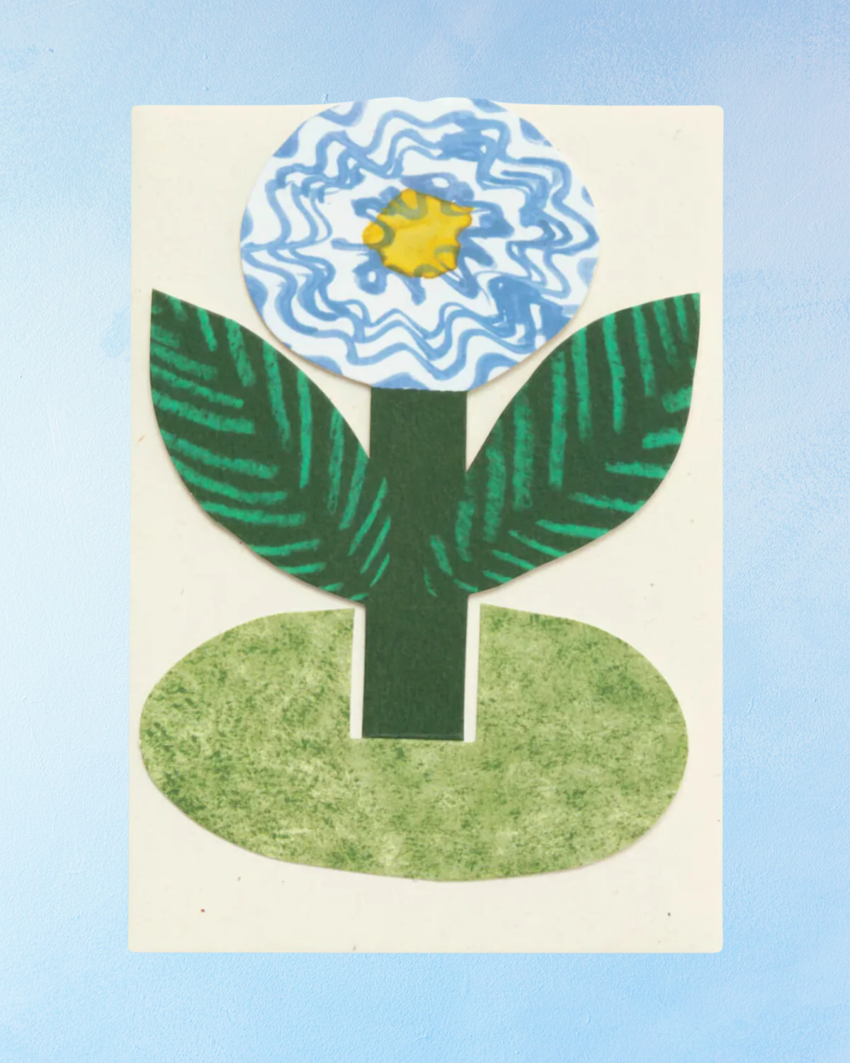 greeting card - blue flower (stand-up)