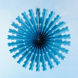 decoration - tissue paper fan - blue