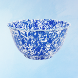 enamelware - salad bowl: blue splatter