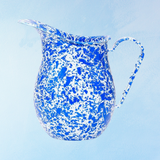 enamelware - pitcher: blue splatter