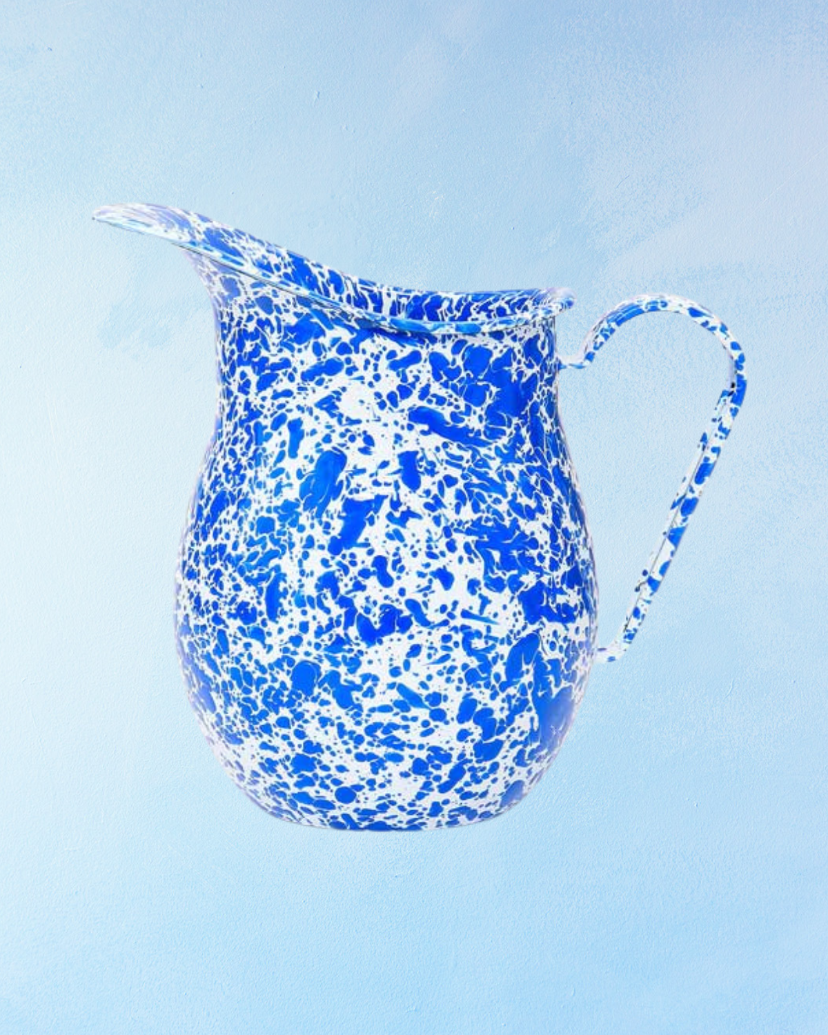 pitcher - splatter enamelware - blue