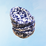 ceramic - sauce dish: blue splatter