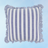 pillow - blue stripe ruffle