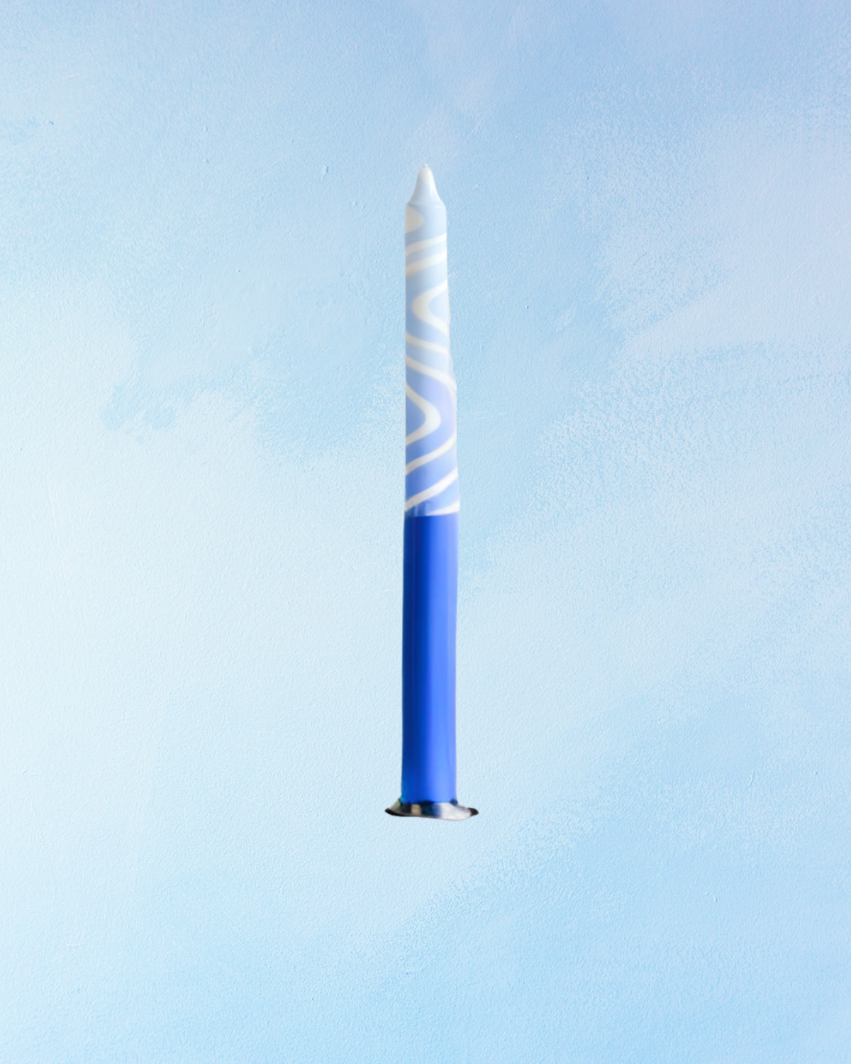 candle  - taper candle (single) - light blue marble