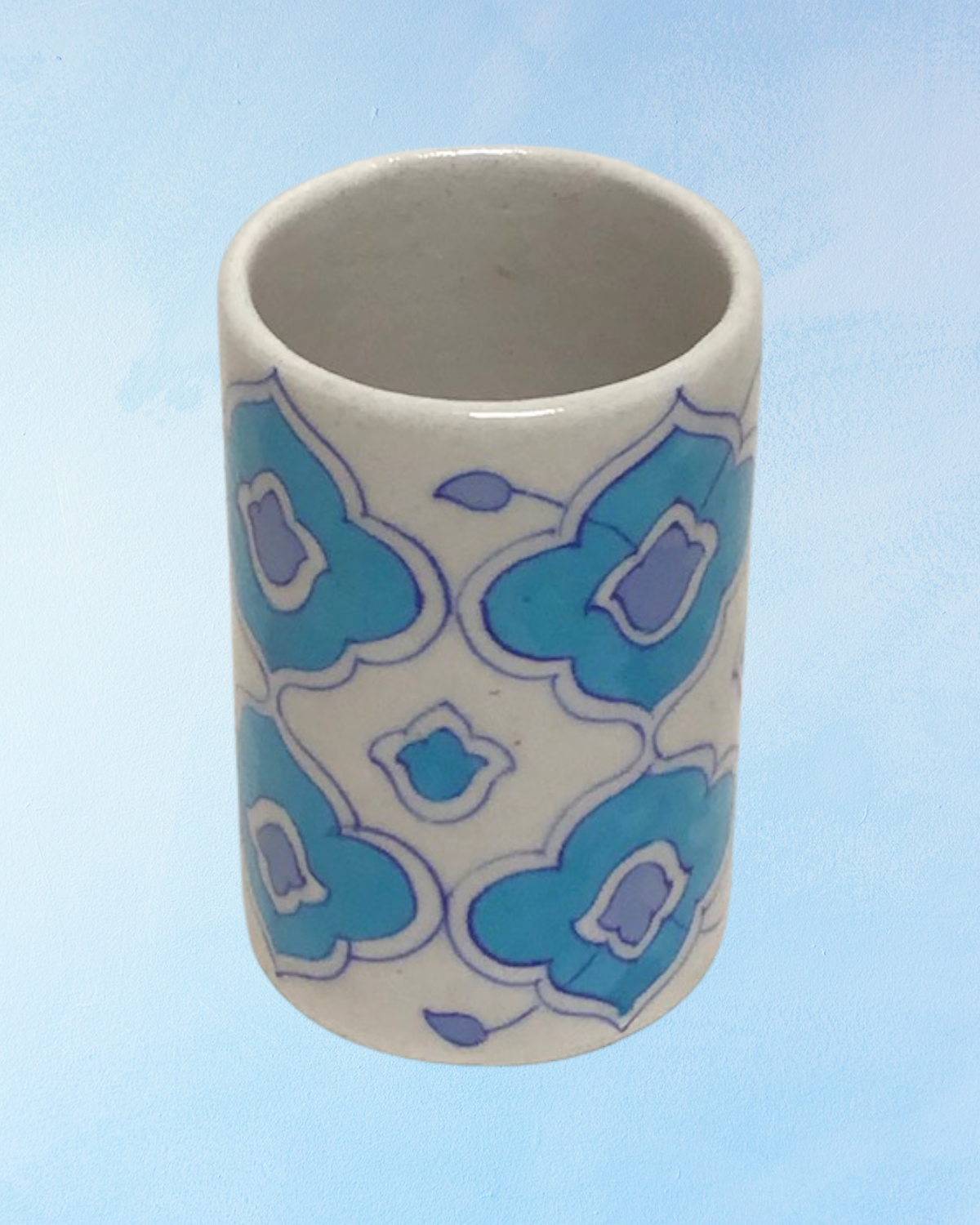 toothbrush vessel - blue pottery (multiple styles)