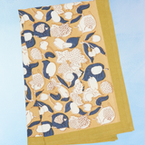 tea towel - forest harvest: mustard and blue