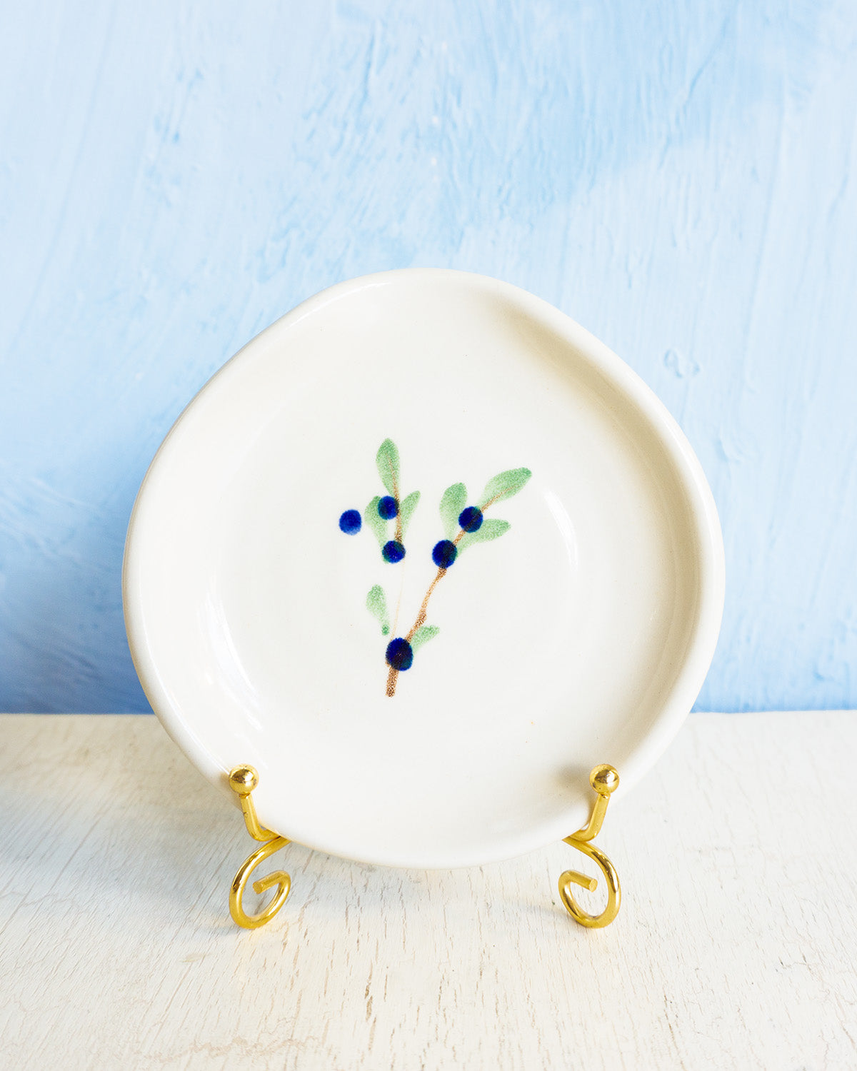 stoneware spoon rest - blueberry