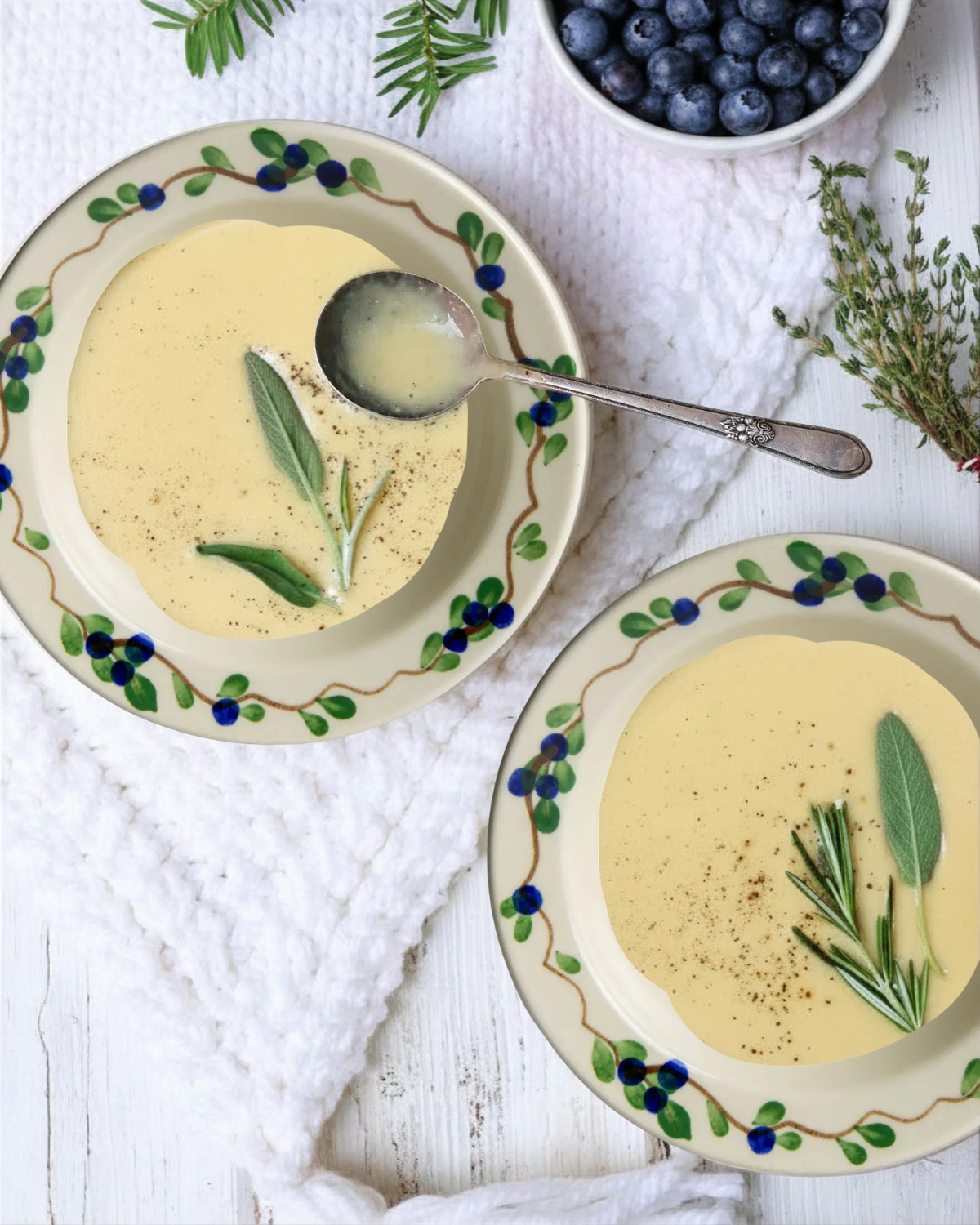 stoneware - blueberry soup bowl