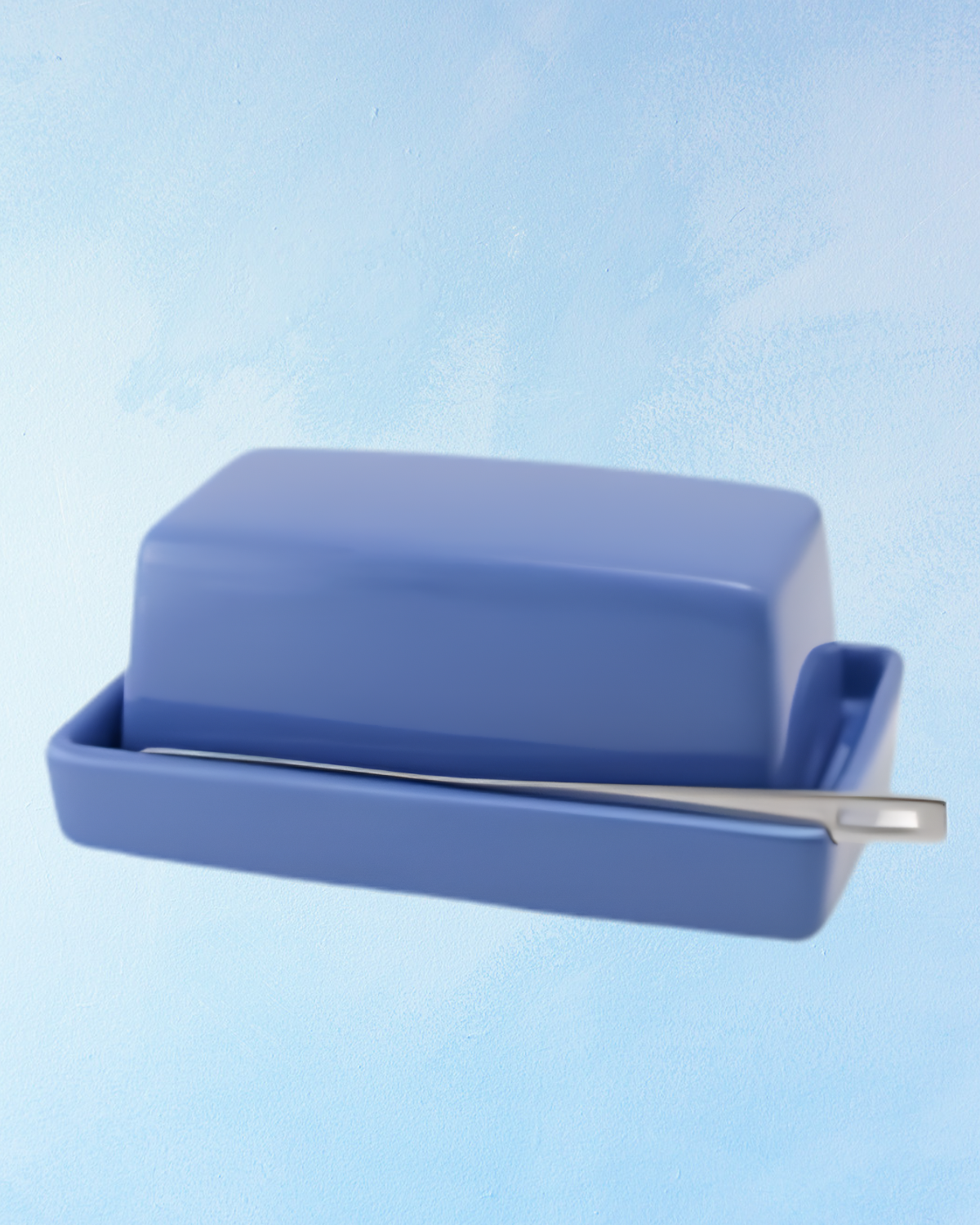 ceramic - butter dish: blueberry