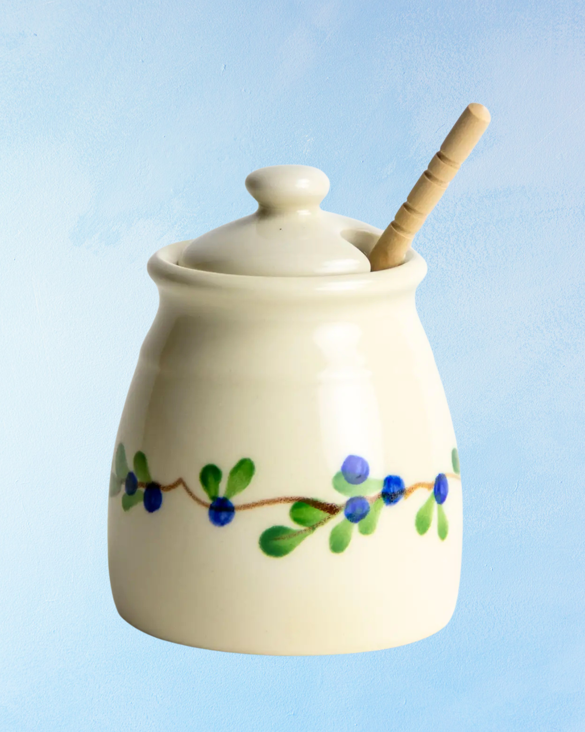 stoneware - blueberry honey pot