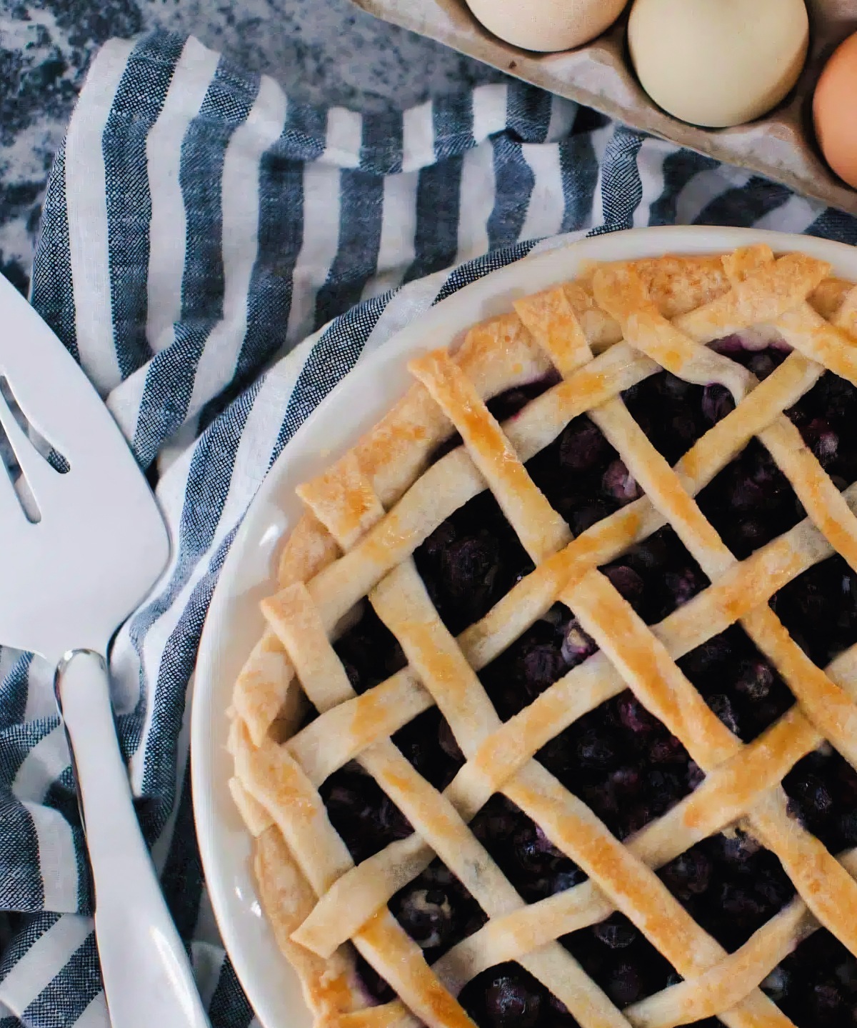 stoneware - pie plate: blueberry