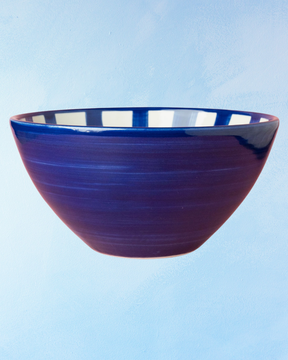 ceramic - painted blue salad bowl
