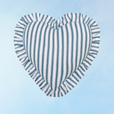 pillow - blue stripe heart