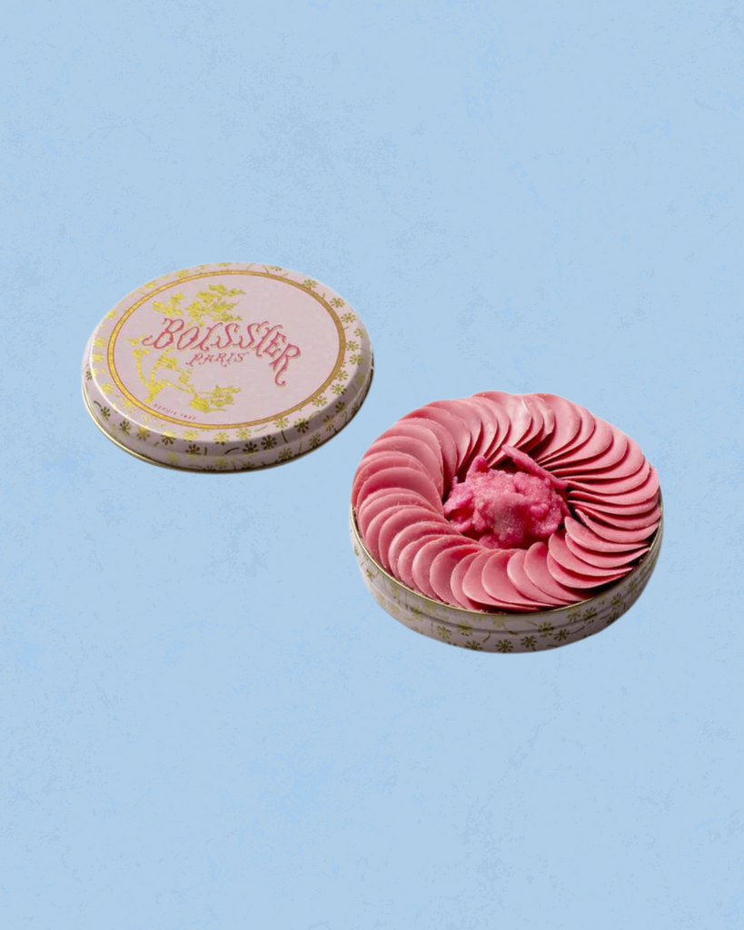 Boissier rose chocolate petals in a pink tin