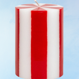 candle - pillar - bright red & white (small)
