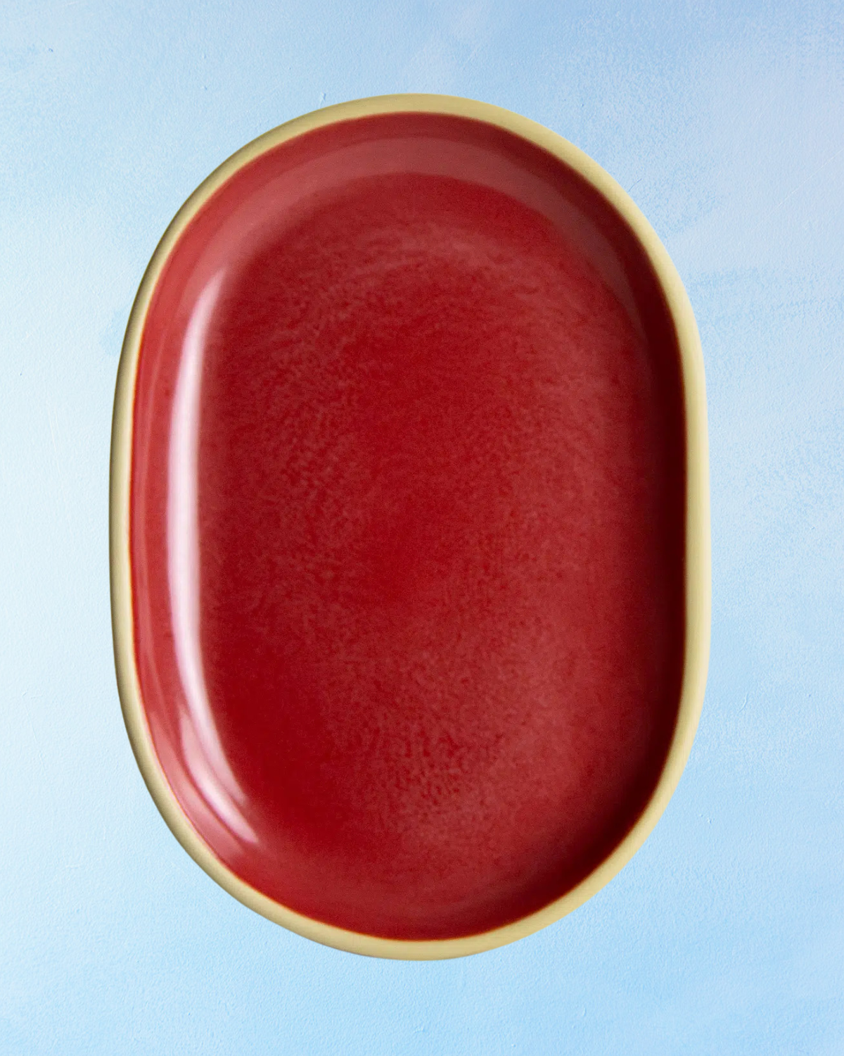 stoneware - cherry red tray